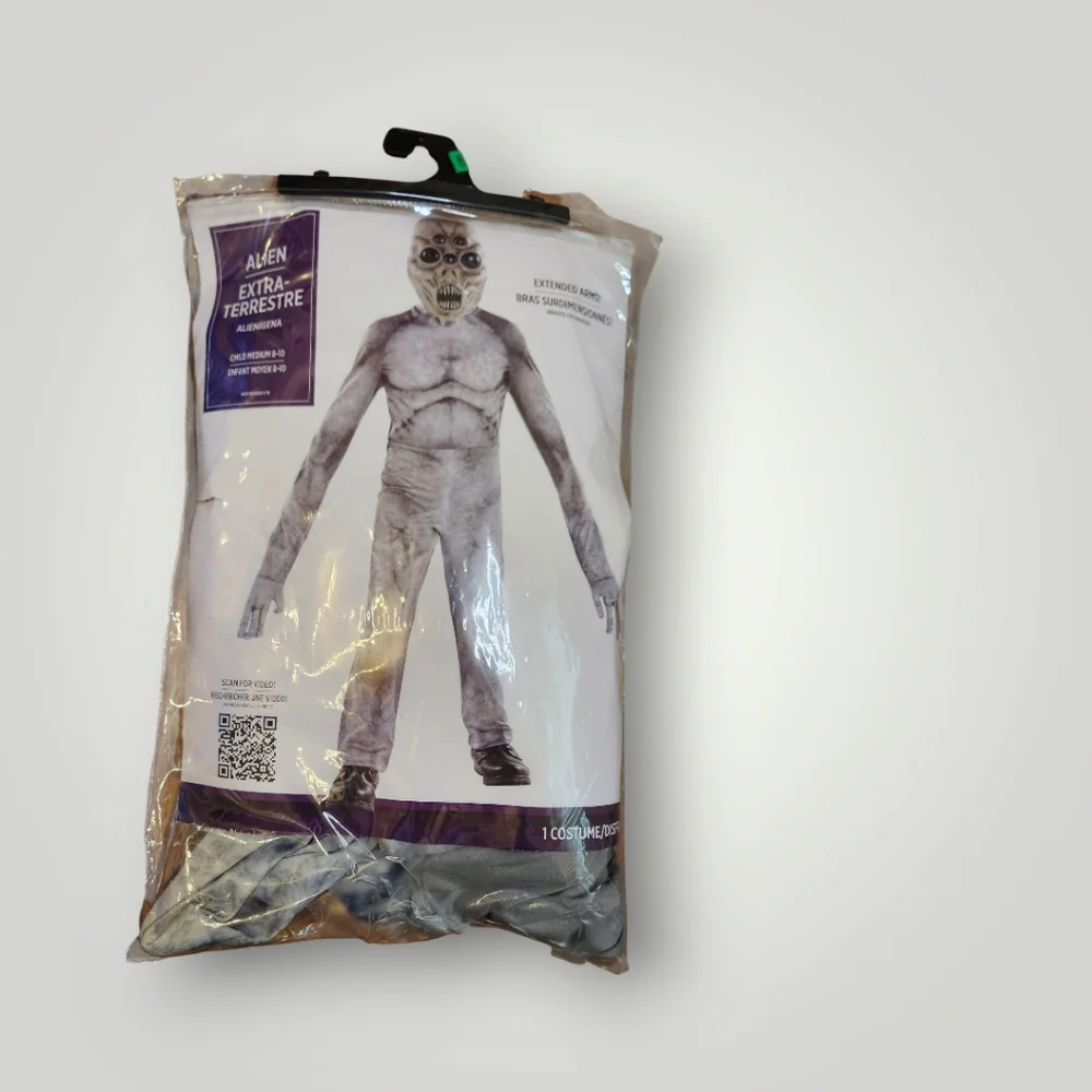 Alien Extraterrestrial Costume for Kids Size M 8 10 Alíen Extra Terrestre
